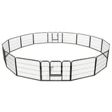 Dog Playpen 16 Panels Steel 60x80 cm Black - Top-Down View