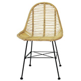 Dining Chairs 6 pcs Natural Rattan - Side View