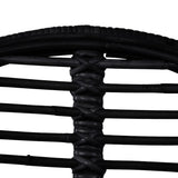 Dining Chairs 6 pcs Black Natural Rattan - Top-Down View