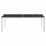 Garden Table Black 220x90x74.5 cm Steel