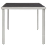 Garden Table Black 220x90x74.5 cm Steel - Side View