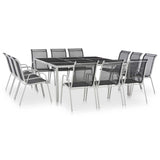 13 Piece Outdoor Dining Set Black