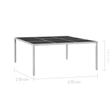 13 Piece Outdoor Dining Set Black - Close-Up Angle