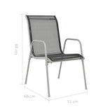 13 Piece Outdoor Dining Set Black - Low Angle