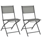 Folding Chairs 2 pcs Steel and Textilene