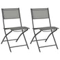 Folding Chairs 2 pcs Steel and Textilene