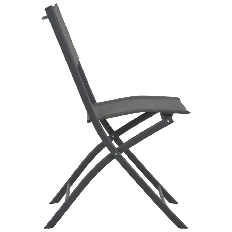 Folding Chairs 2 pcs Steel and Textilene