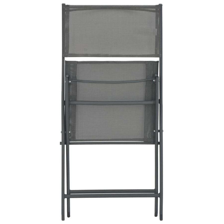 Folding Chairs 2 pcs Steel and Textilene