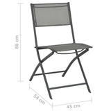 Folding Outdoor Chairs 2 pcs Steel and Textilene - Low Angle