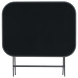 Folding Garden Table Grey 100x75x72 cm Glass and Steel - Top-Down View