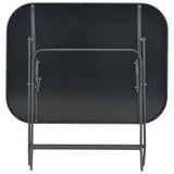 Folding Garden Table Grey 100x75x72 cm Glass and Steel - 45-Degree Angle