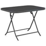 5 Piece Folding Outdoor Dining Set Steel and Textilene Grey