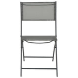5 Piece Folding Outdoor Dining Set Steel and Textilene Grey