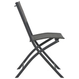 5 Piece Folding Outdoor Dining Set Steel and Textilene Grey