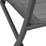 5 Piece Folding Outdoor Dining Set Steel and Textilene Grey - Low Angle