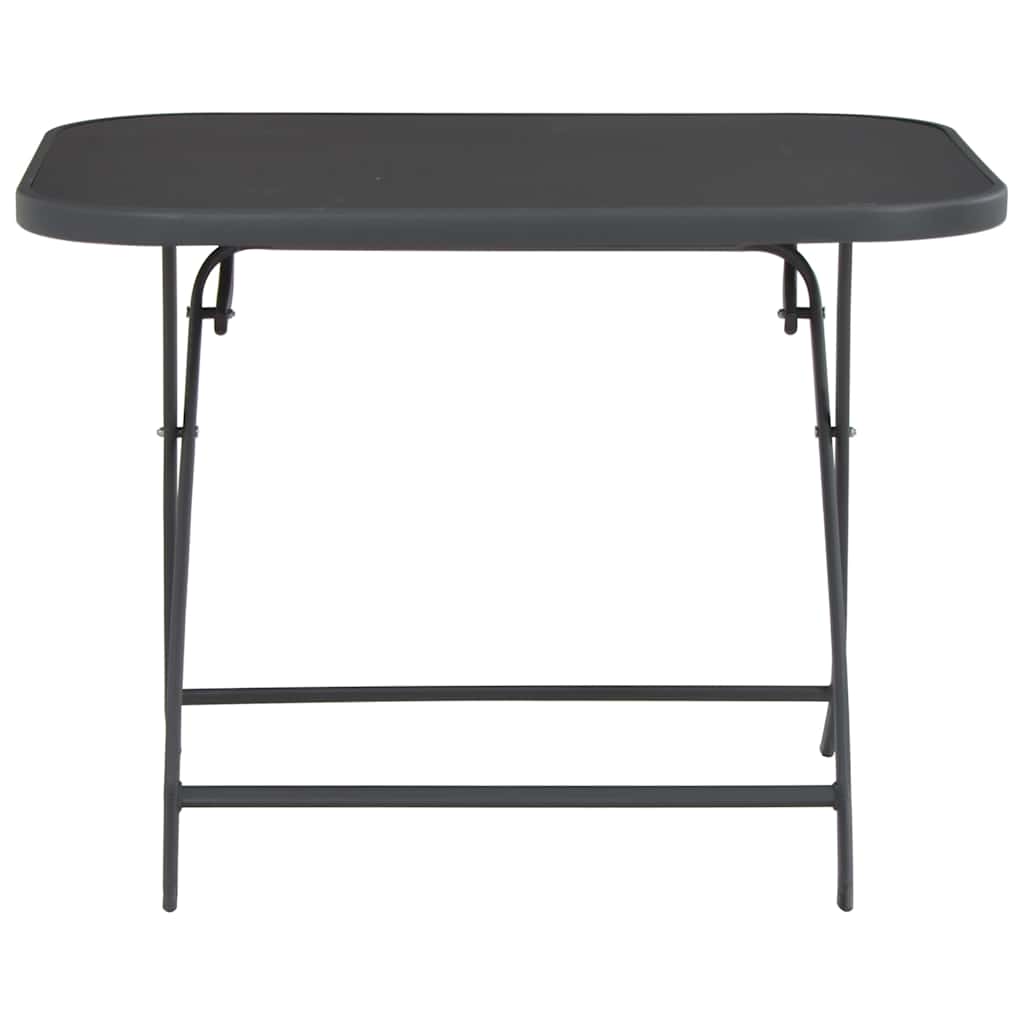 7 Piece Folding Outdoor Dining Set Steel and Textilene Grey