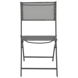 7 Piece Folding Outdoor Dining Set Steel and Textilene Grey