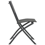 7 Piece Folding Outdoor Dining Set Steel and Textilene Grey