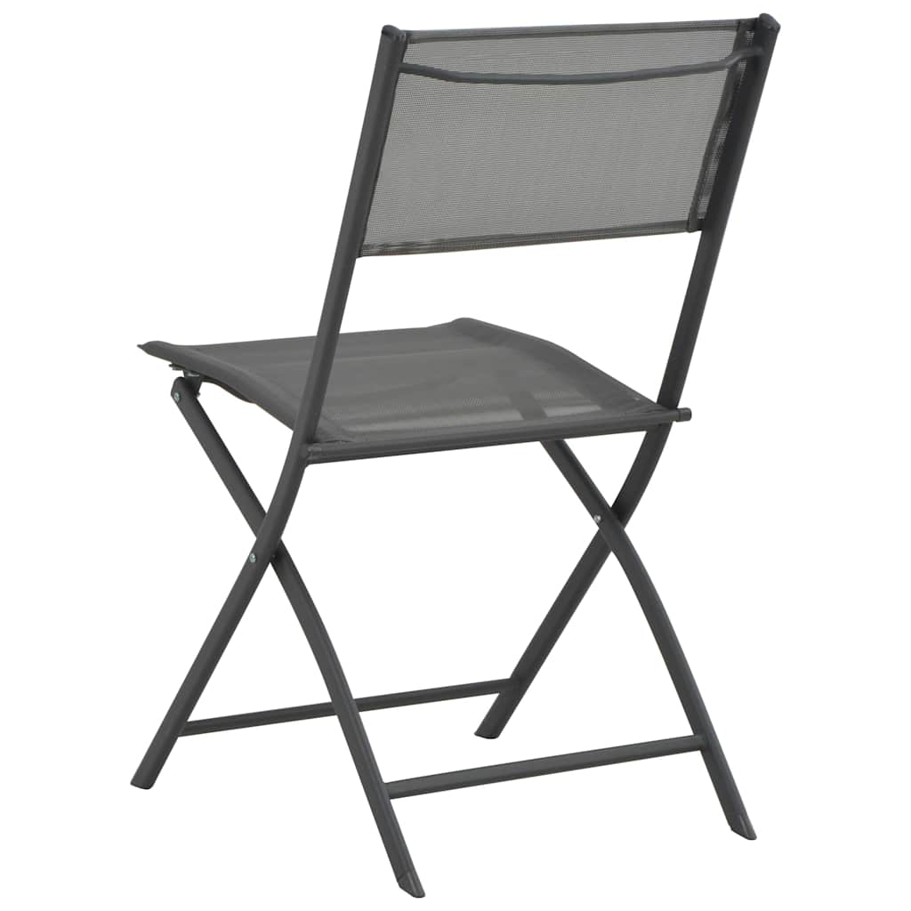 7 Piece Folding Outdoor Dining Set Steel and Textilene Grey