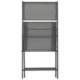 7 Piece Folding Outdoor Dining Set Steel and Textilene Grey