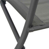 7 Piece Folding Outdoor Dining Set Steel and Textilene Grey - Extra Image