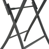 Folding Bistro Table Grey 60x70 cm Glass and Steel - 45-Degree Angle