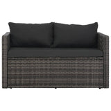 3 Piece Outdoor Dining Set with Cushions Poly Rattan Grey - 45-Degree Angle