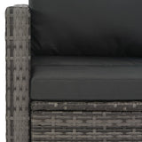 3 Piece Outdoor Dining Set with Cushions Poly Rattan Grey