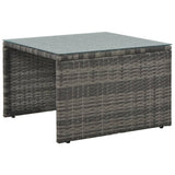 3 Piece Garden Lounge Set with Cushions Poly Rattan Grey - Top-Down View