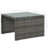 3 Piece Garden Lounge Set with Cushions Poly Rattan Grey - Rear View