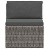 4 Piece Garden Lounge Set with Cushions Poly Rattan Grey