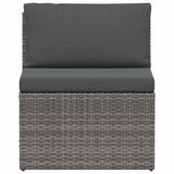 4 Piece Garden Lounge Set with Cushions Poly Rattan Grey - Side View