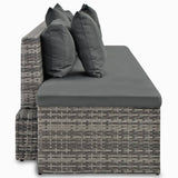 4 Piece Garden Lounge Set with Cushions Poly Rattan Grey - 45-Degree Angle
