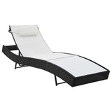 Sun Loungers 2 pcs with Table Poly Rattan and Textilene Black - Top-Down View