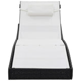 Sun Loungers 2 pcs with Table Poly Rattan and Textilene Black