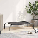 Elevated Dog Bed Black S Textilene - Side View