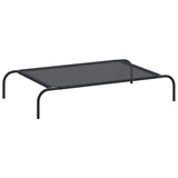 Elevated Dog Bed Black L Textilene - Front View