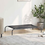 Elevated Dog Bed Black L Textilene - Side View