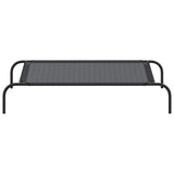 Elevated Dog Bed Black L Textilene - Top-Down View