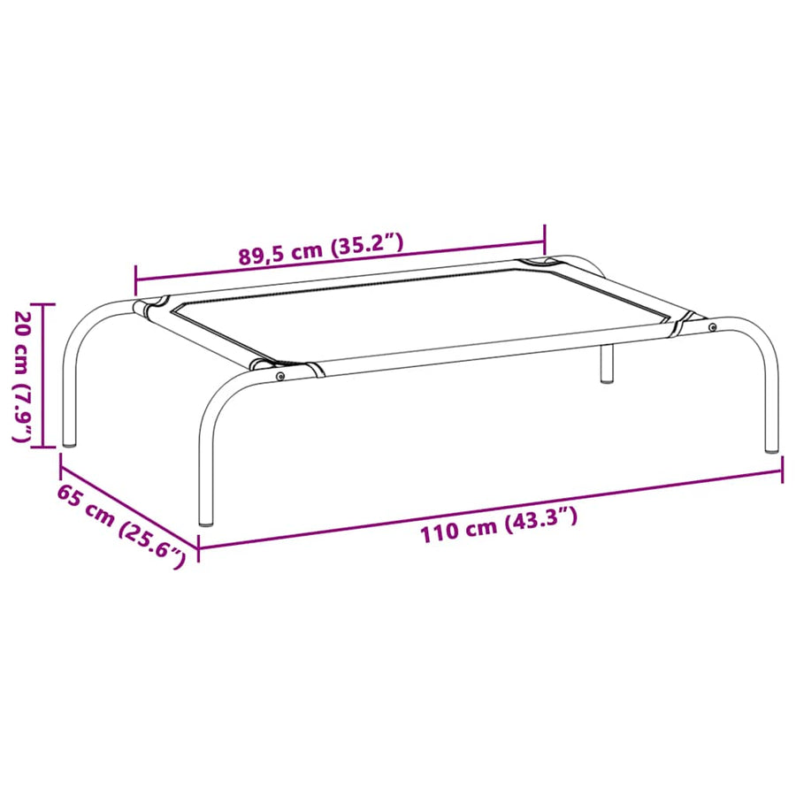 Elevated Dog Bed Black L Textilene