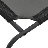 Elevated Dog Bed Black XL Textilene - Top-Down View