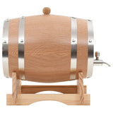 Wine Barrel with Tap Solid Oak Wood 6 L - Front View