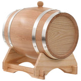 Wine Barrel with Tap Solid Oak Wood 6 L - Side View