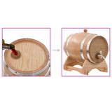 Wine Barrel with Tap Solid Oak Wood 6 L - Extra Image