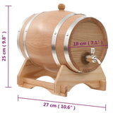 Wine Barrel with Tap Solid Oak Wood 6 L - Extra Image