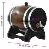 Wine Barrel with Tap Solid Pinewood 6 L - Extra Image