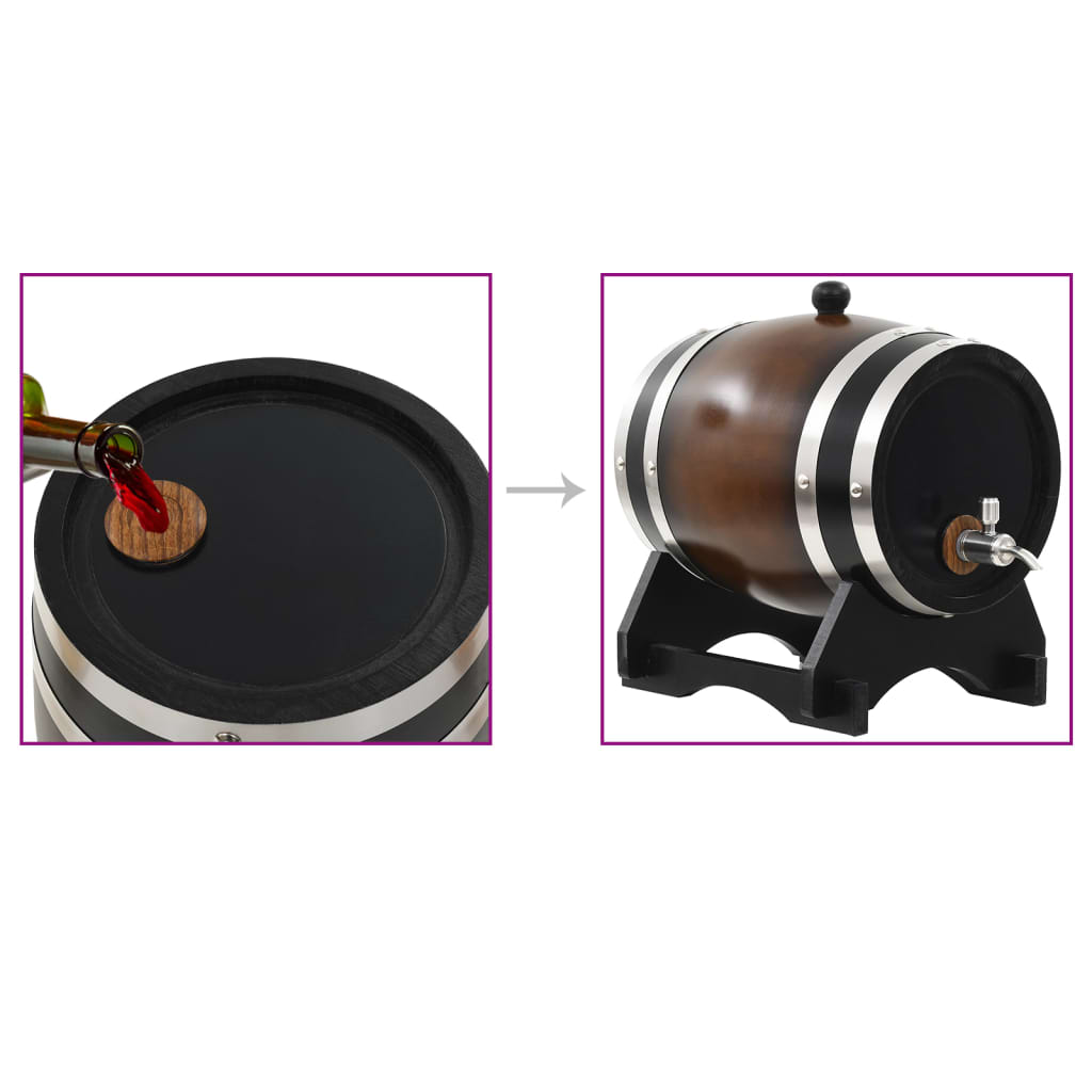 Wine Barrel with Tap Solid Pinewood 12 L