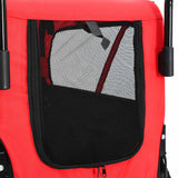 2-in-1 Pet Bike Trailer & Jogging Stroller Red and Black - Rear View