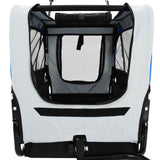 2-in-1 Pet Bike Trailer & Jogging Stroller Grey and Blue - 45-Degree Angle