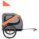 Pet Bike Trailer Orange and Grey - Front View